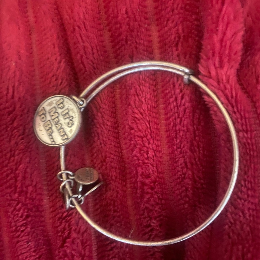 Alex and Annie Silver vintage Bangle Bracelet with Charm